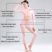 Lataa kuva Galleria-katseluun, Womens High Waisted Workout 2 Piece Sets Crop Top and Sweatsuit Pants Seamless Sports Legging Yoga Gym Outfits