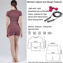 Lataa kuva Galleria-katseluun, Exercise and Fitness Yoga Suit Sports short sleeve shorts Tight-fitting and Outstanding fit