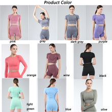 Lataa kuva Galleria-katseluun, Exercise and Fitness Yoga Suit Sports short sleeve shorts Tight-fitting and Outstanding fit