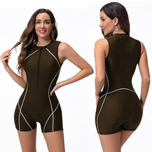 Charger l&#39;image dans la galerie, One-piece swimsuit women&#39;s vest flat corner wetsuit surf suit zipper sports swimsuit
