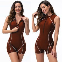 Charger l&#39;image dans la galerie, One-piece swimsuit women&#39;s vest flat corner wetsuit surf suit zipper sports swimsuit
