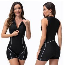 Charger l&#39;image dans la galerie, One-piece swimsuit women&#39;s vest flat corner wetsuit surf suit zipper sports swimsuit
