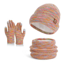 Load image into Gallery viewer, Winter Warm Hat Scarf Gloves Set - 3-Piece Fleece Lined with Touchscreen Fingers
