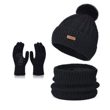 Load image into Gallery viewer, Fashion Winter Hat Scarf Gloves Set - 3-Piece Fleece Lined with Touchscreen | Luxury Style
