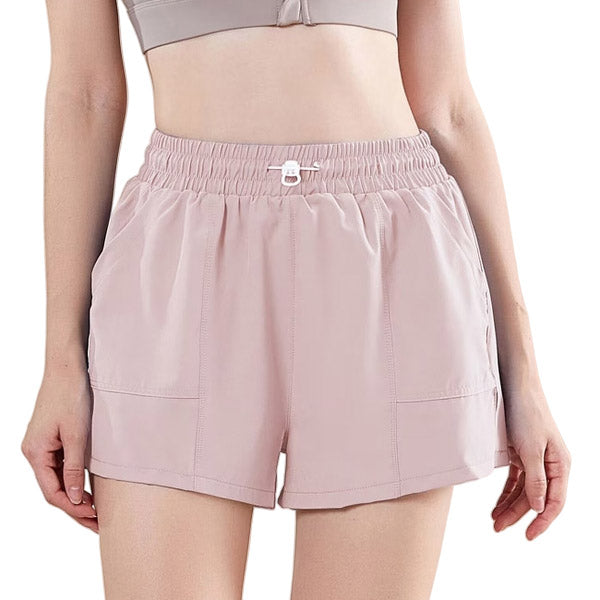 2025 Women's Running Shorts with Pockets - Adjustable Waist & Slimming Fit, High Stretch for Gym/Travel
