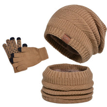 Load image into Gallery viewer, Winter Hat Scarf Gloves Set - 3-Piece Sporty Fleece Lined with Ear Protection &amp; Touchscreen
