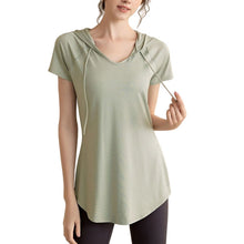 Load image into Gallery viewer, V-neck hooded top
