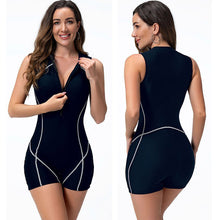 Charger l&#39;image dans la galerie, One-piece swimsuit women&#39;s vest flat corner wetsuit surf suit zipper sports swimsuit
