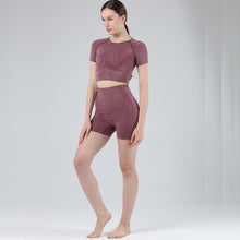 Load image into Gallery viewer, Exercise and Fitness Yoga Suit Sports short sleeve shorts Tight-fitting and Outstanding fit
