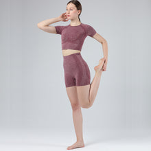 Load image into Gallery viewer, Exercise and Fitness Yoga Suit Sports short sleeve shorts Tight-fitting and Outstanding fit

