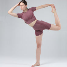Load image into Gallery viewer, Exercise and Fitness Yoga Suit Sports short sleeve shorts Tight-fitting and Outstanding fit
