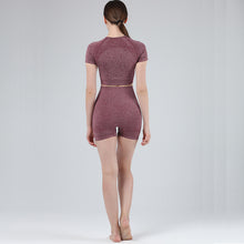 Load image into Gallery viewer, Exercise and Fitness Yoga Suit Sports short sleeve shorts Tight-fitting and Outstanding fit
