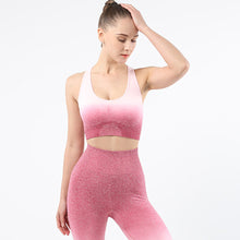 Load image into Gallery viewer, Women&#39;s sports bra gradient seamless knitting Fitness Yoga vest outdoor running underwear
