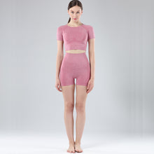 Load image into Gallery viewer, Exercise and Fitness Yoga Suit Sports short sleeve shorts Tight-fitting and Outstanding fit
