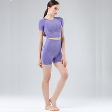 Load image into Gallery viewer, Exercise and Fitness Yoga Suit Sports short sleeve shorts Tight-fitting and Outstanding fit
