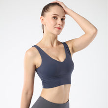 Load image into Gallery viewer, U Neck and V back Sports Bras for Women  Bra Running Workout   Tank Tops
