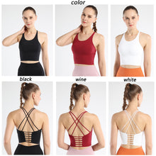 Load image into Gallery viewer, Running fitness bra straps cross sports underwear yoga vest 2021

