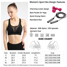 Load image into Gallery viewer, Women Sports Bra with Back Pocket  Yoga  running fitness wear sports   bra   Racerback Bra
