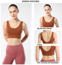 Load image into Gallery viewer, U Neck and V back Sports Bras for Women  Bra Running Workout   Tank Tops
