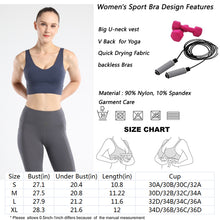 Load image into Gallery viewer, U Neck and V back Sports Bras for Women  Bra Running Workout   Tank Tops
