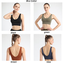 Load image into Gallery viewer, U Neck and V back Sports Bras for Women  Bra Running Workout   Tank Tops
