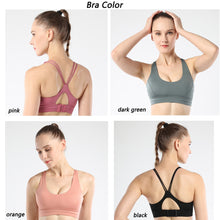 Charger l&#39;image dans la galerie, Women&#39;s sports bra  back cross strap running fitness yoga shock vest
